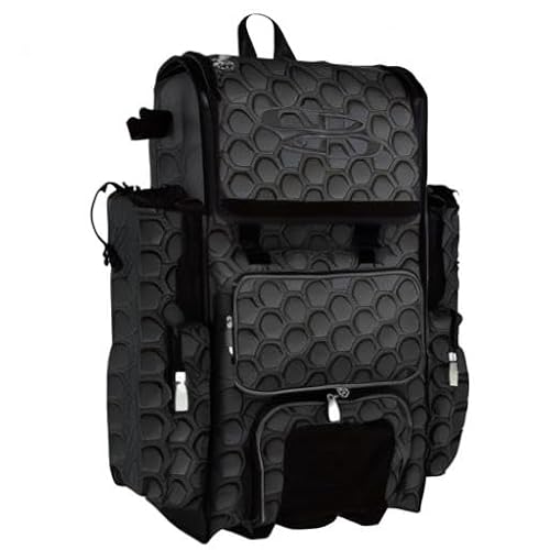 Boombah Rolling Superpack 2.0 3DHC Baseball/Softball Gear Bag - 23-1/2" x 13-1/2" x 9-1/2" - Black - Telescopic Handle - Holds 4 Bats - Wheeled Version - Thumbnail 5