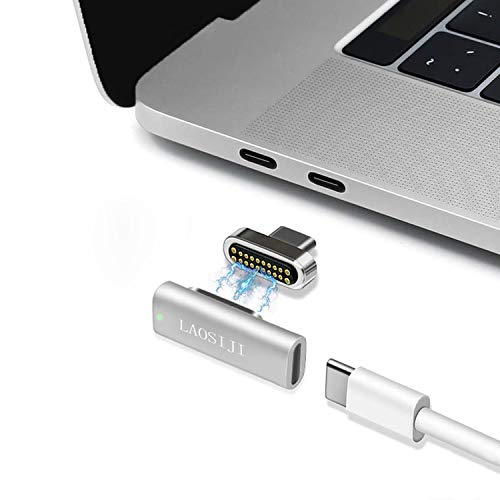 Magnetic USB C Male to Female Adapter - LAOSIJI Type C Mag-Safe Converter for MacBook Pro/Air Dell XPS Pixelbook Matebook HP Spectre,10Gbp/s Data,100W Fast Charging,4K/60Hz High