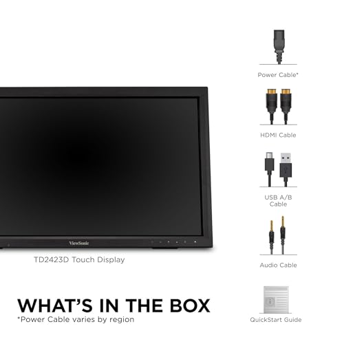 ViewSonic TD2423D 24 Inch 1080p Touch Screen Monitor, 10-Point Multi IR Touch for Retail POS and Kiosk, 7H Scratch-Resistant Glass, Eye Care, 100x100mm VESA Compatible, HDMI, VGA, DisplayPort, USB Hub by ViewSonic - Image 7