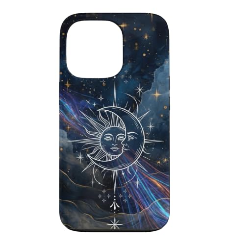 Mystical Sun Moon Nebula Art Cosmic Harmony Design �X�}�z�P�[�X iPhone 13 Pro �p