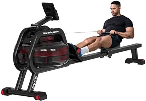 SNODE Water Rowing Machine with 7.4Gal Large Water Tank, Quality Rower Machine with Heavy Duty Frame, 331 Lb Weight Capacity, Bluetooth Available