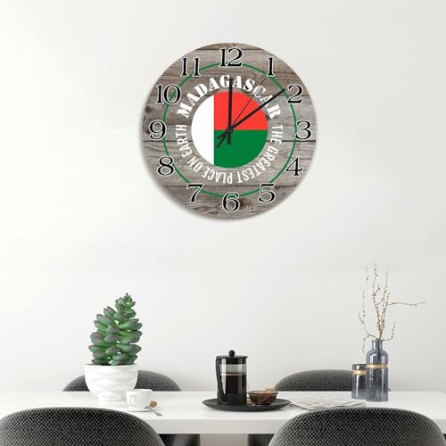 Horloge murale Madagascar de qualité supérieure : décoration suspendue de 38 cm