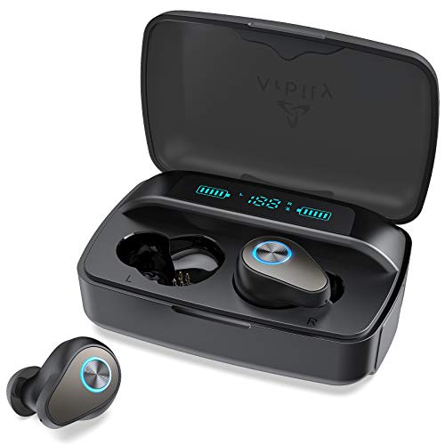 Écouteurs Bluetooth sans Fil, écouteurs de Sport Intra-Auriculaires, boîtier de Charge 2500 mAh, 130 Heures de Lecture, Microphone intégré, étanche, Sport, Fitness, Yoga, randonnée Cover