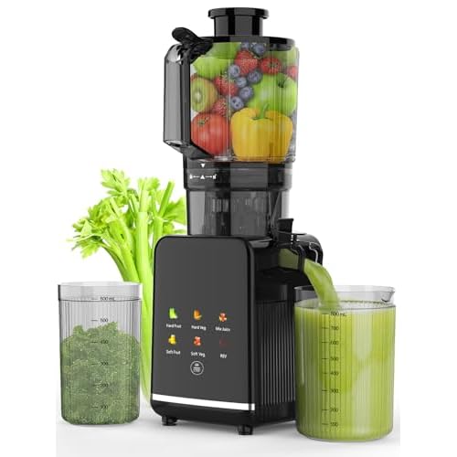 Electactic Cold Press Juicer,With 5.4" Extra Large Feed Chute Fit Whole Fruits & Vegetables,High Juice Yield,Easily Detachable Parts Design,Easy Assemble & Cleaning