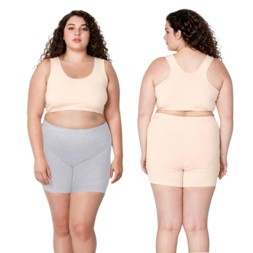 Image of Adira | Under Dress Shots for Women | Plus Size Women Tights Shorts | Soft & Comfy, Knitted Stretchy Fabric | Shorts for Dress | Women Inner Shorts | Plus Size | Pack of 2