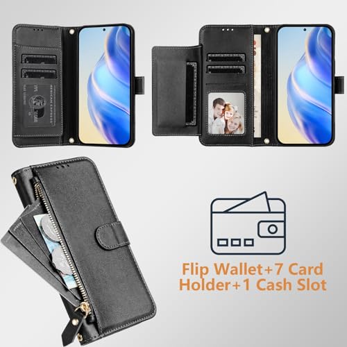Housse Samsung S21 Plus verte avec portefeuille zippé pour vos sorties quotidiennes - 5