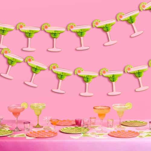 xo Fetti Margarita Accordion Banner - 10 Icons | Margs and Matrimony Bachelorette Party Final Fiesta Summer Cocktail Pink Green Girly