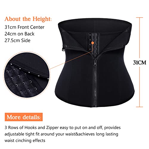 Women Waist Trainer Corset Cincher Zipper Body Shaper Girdle Top Tummy Underwear Shapewear Workout Shirt(Black，3X-Large,Us18) #TOP2