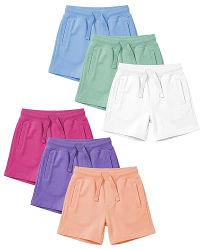 Image of Andrew Scott Boys Girls Kids - Toddler French Terry Cotton Drawstring Shorts | Multi Packs & Colors