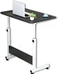 Mesa de Computador Ajustável Portátil | Mesa de Cama e Sofá | Mesa Elevatória Multiuso com Rodízios para Notebook e Estudo(Preto)