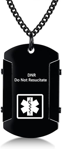 Miniatura 55 de Collar de identificación de alerta médica para hombres, grabado con láser, collar con colgante de etiqueta de acero inoxidable, identificación