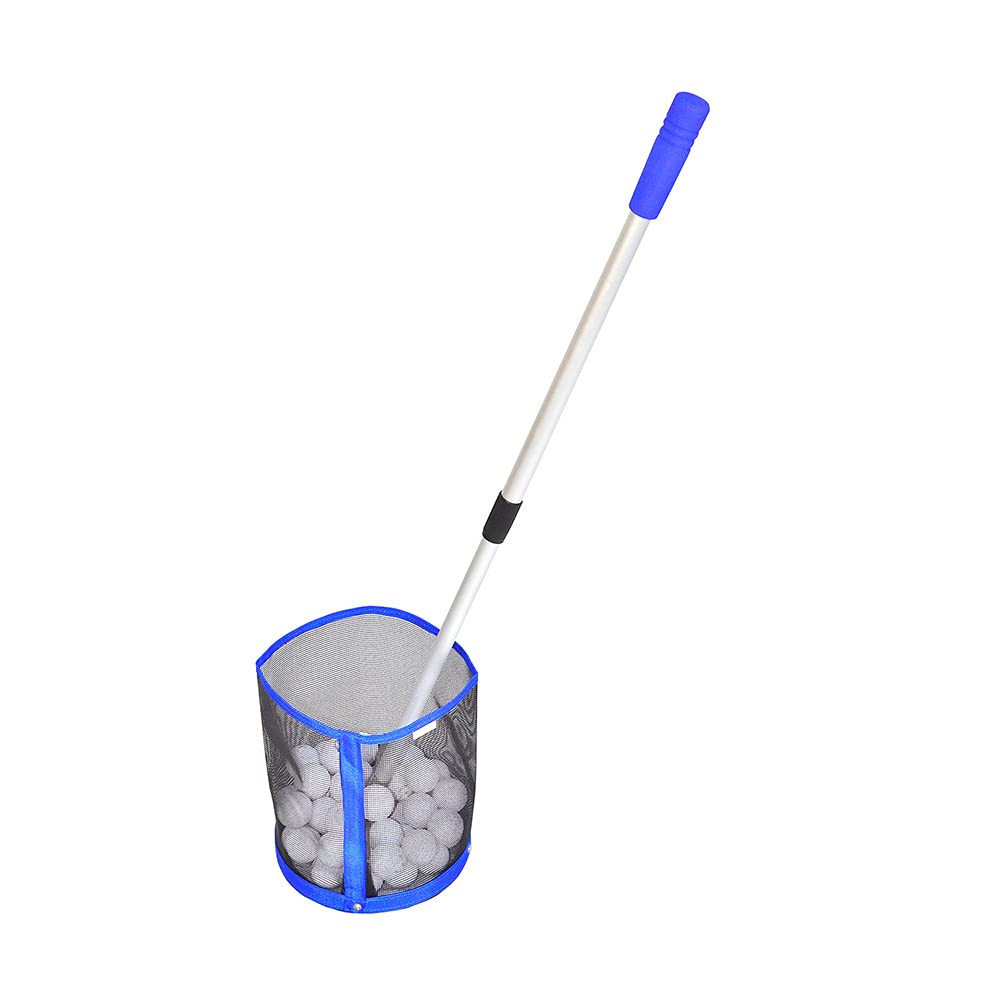 Ejoyous Recogedor de Pelotas de Tenis de Mesa Capacidad 120 Pelotas Poste Ajustable 58-92 cm Nailon Ligero