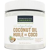 Viva Naturals Organic Virgin Coconut Oil with MCTs, 16 fl oz – Cold-Pressed, Unrefined & Keto Coconut Oil for Cooking, Baking, Hair & Skin Care