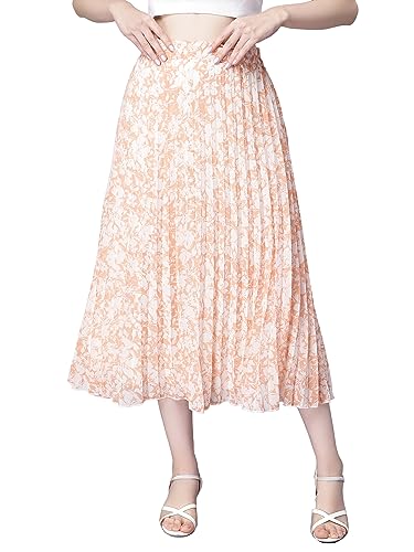 Image of NUEVOSDAMAS Floral Printed Pleated Navy /Multi Skirt
