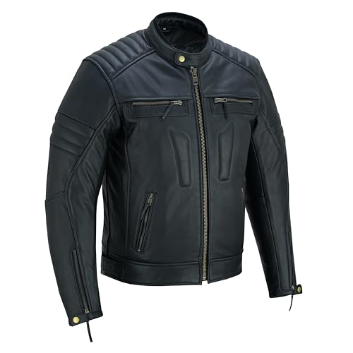 BTR BORN TO RACE Jaqueta masculina de couro de qualidade premium com zíper e proteção para motocicle