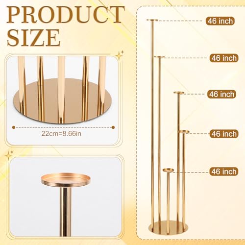 Mumufy Extra High 50'' Floor Candelabra Gold Candle Holders, 2 Pcs, 5 Arm by Mumufy - Used condition - Image 2