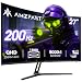 Amzfast Curved Gaming Monitor 27 Zoll - 200Hz, QHD 2560x1440, 1500R, 1ms MPRT, Adaptive Sync, 97% DCI-P3 | 5000:1 Kontrast, HDR, 400 cd/m², VESA 100×100, HDMI 2.0×2, DP 1.4×2 - AMZG27C1Q