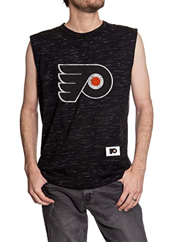 Calhoun NHL Men's Team Logo Crew Neck Space Dyed Cotton Sleeveless T-Shirt (Philadelphia Flyers, XX-Large)