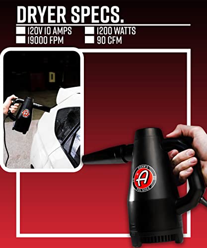 Adam's Mini Air Cannon - Handheld High Powered Filtered Car Wash Dryer Blower Sidekick | Dry Before Car Cleaning, Car Detailing, Car Wax, Or Ceramic Coating | Auto Tool Kit Gift Boat Rv Motorcycle #TOP3