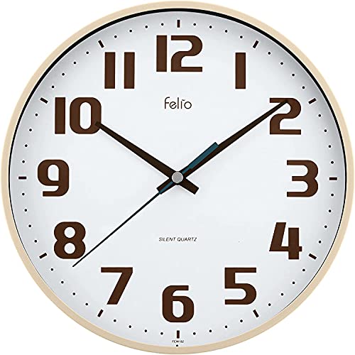 Felio 掛け時計 アナログ チュロス 静音 連続秒針 アイボリー FEW182IV-Z