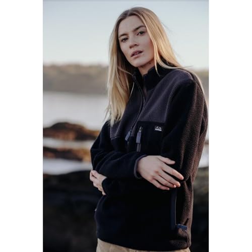 Pull polaire semi-zippé avec col montant ajustable et doux