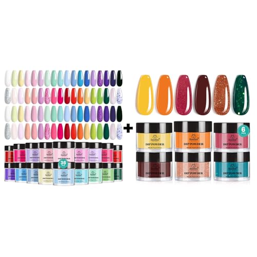 Beetles 36 Colors Dip Powder Nail Kit with 6 Colors