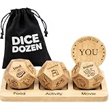 Date Night Dice – 3-in-1 Food Dinner & Moive Decision Dice, Activity Decider Game for Couples, Gifts for Him Her Men Women Husband Wife, Anniversary Birthday