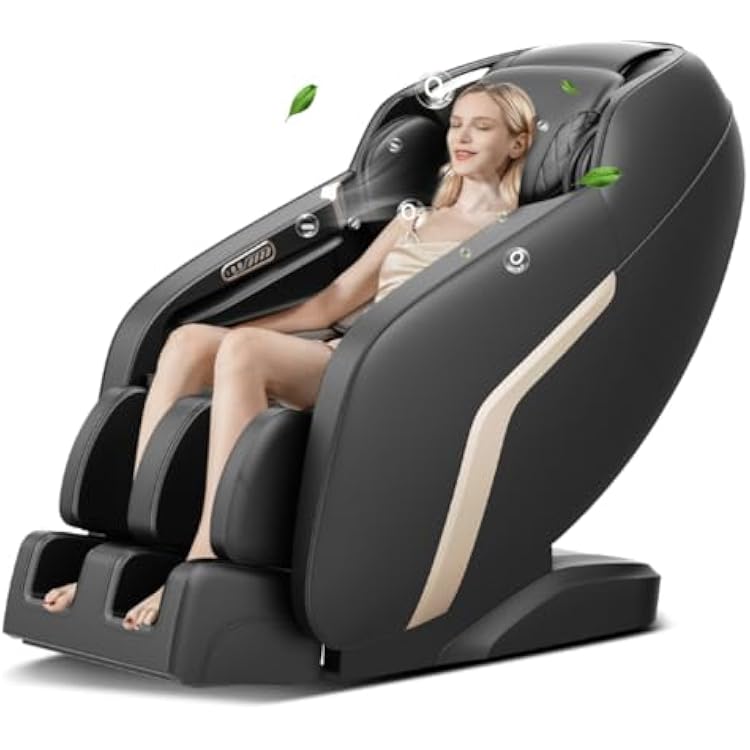 4D Full Body Massage Chair, Zero Gravity SL-Track Shiatsu Recliner with AI Body Scanning, Lumbar Heating, Yoga Stretch for Home Office
