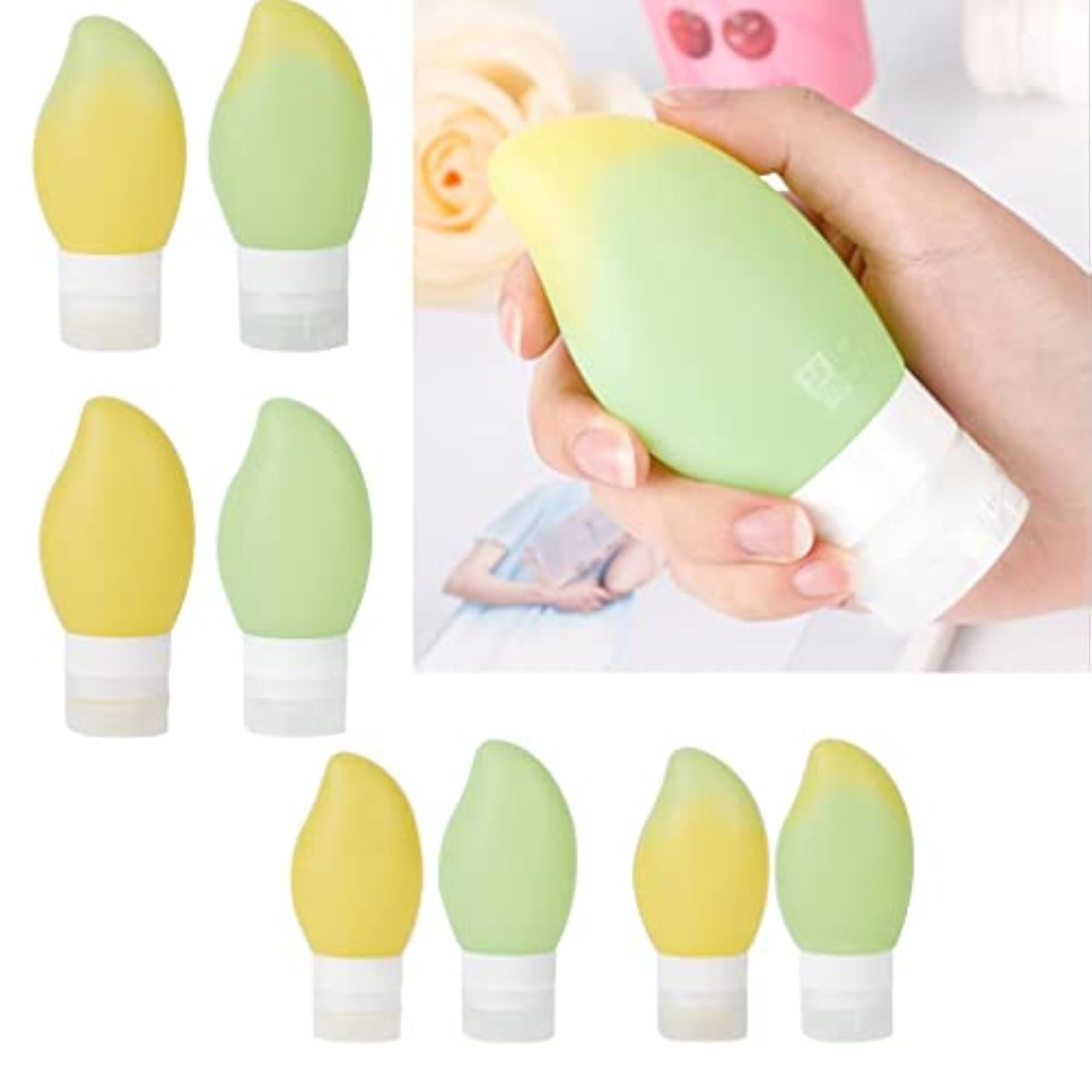 Mini Silicone Travel Container Shampoo Cosmetic Bottle, Green-Yellow Gradient