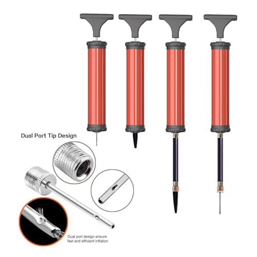 DDUO Portable Ball Pump,Air Pump Inflator Kit with Needle,Nozzle, Extension Hose Hand Pumps for Basketball Football Volleyball Water Polo Rugby Exercise Sports Ball Balloon Swim Inflatables - Image 5