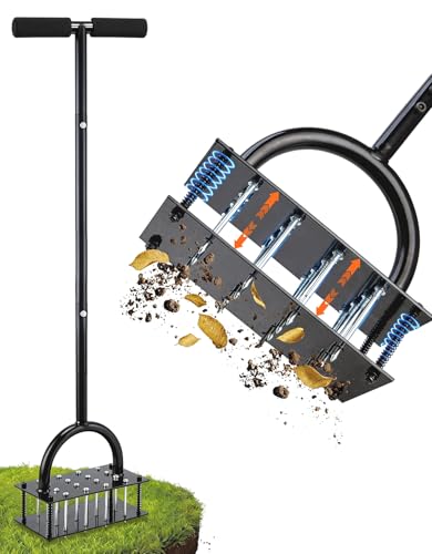 Aireador de césped 15x3 picos acero sólido con mango ergonómico miniatura 1