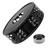 Cabilock Calentador de Tetera Metálico con Soporte para Vela Base de Acero Inoxidable Perforada para Calentar Té Portátil para Hogar y Oficina