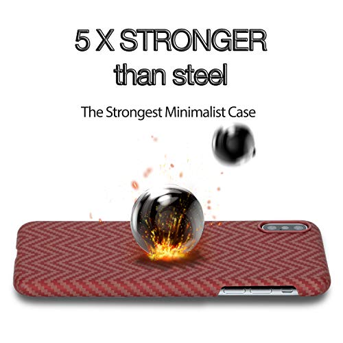 Pitaka Magnetic Case For Iphone Xs Max 6.5", Magez Case Aramid Fiber Slim Phone Case,Minimalist Strongest Durable Snugly Fit Snap-On Case - Red/Orange #TOP7