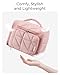 BAGSMART Toiletry Bag Travel Bag with Hanging Hook, Water-resistant Lightweight Puffy Makeup Bag Large Wide-open Travel Bag for Women Travel Organizer for Accessories, Cosmetics, Toiletries, Nude Pink