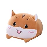 AIXINI 23.6 inch Cute Yellow Hamster Plush Stuffed Animal Cylindrical Body Pillow,Super Soft Cartoon Hugging Toy Gifts for Bedding, Kids Sleeping Kawaii Pillow