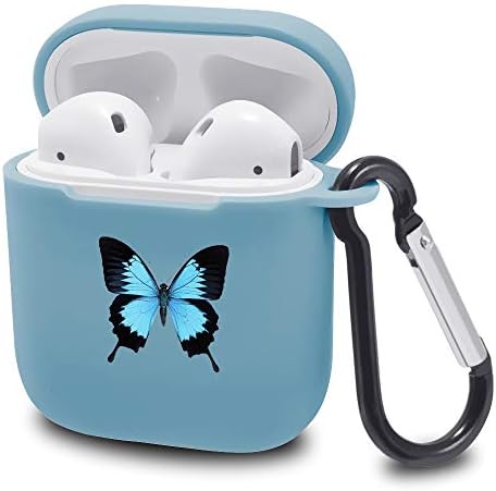 LuGeKe Cute Elephant Blue Case Cover for Airpods Pro with Keychain, Kawaii Lovely Animal Soft Shockproof Protective Airpods Pro Cases Cool Charging Case with Design for Boys Girls Lady Man Kids