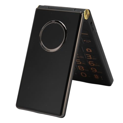 Teléfono Móvil M3 1 2G con Tapa para Personas Mayores, Teléfono Móvil con Botón Grande Desbloqueado con Sonido Fuerte, Tarjetas SIM Duales, Ayuda de Emergencia SOS con (Negro)