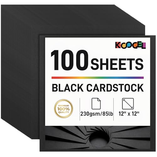 Koogel 12x12 Black Cardstock