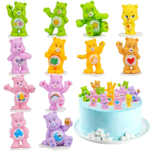 12pcs Mini Figuren Set, Regenbogenbär Kuchendeko, Cartoon Bears...