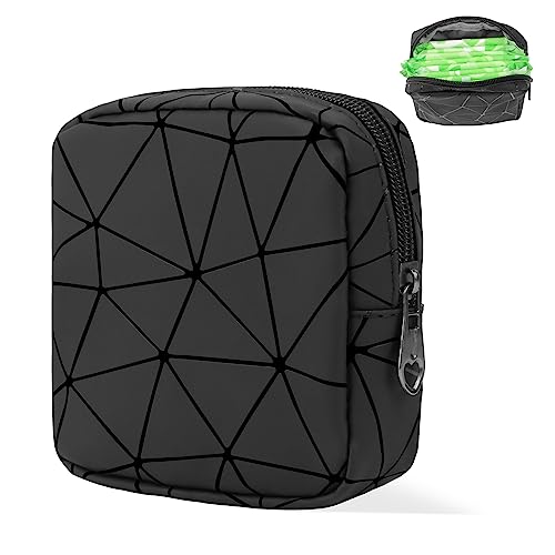 Image of Likesing Sanitary Napkin Storage Bag, Leather Portable Period Bag for Girls Women, Sanitary Napkin Period Pad Pouch Tampon Holder for Purse, Small Make Up Bags(Black)