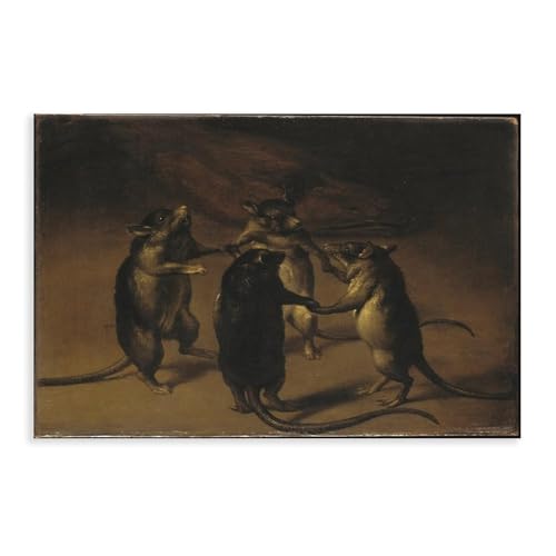Cadeau sans cadre poster La Danse des Rats Ferdinand Van Kessel impression sur toile artistique