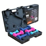 Gymenist Dumbbell Set With Hard Plastic Case Includes 3 Pairs And A Hard Travel Carry Storage Case (1-LB - 3-LB - 5-LB)