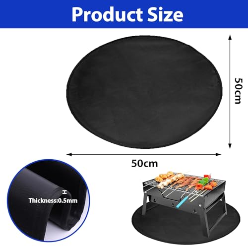 lrgnixs Fire Pit Mat,20in Round Fireproof Mat For Hearth Chiminea,3-Layer Heat Resistant Mat for Deck Patio Protection,Fire Pit Mat For Decking Grass BBQ Grill Floor Backyard Camping - Image 4
