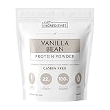 JUST INGREDIENTS Vanilla Bean Protein Powder – 30-Serving Blend with 100% Grass-Fed Whey & Organic...