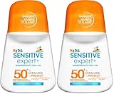 Garnier Ambre Solaire Kids Sensitive expert+ Sonnenschutz Roll-On LSF 50+ – Sonnencreme für Kinder & Babys – Wasserfest, sandresistent & mit Ceramide-Protect – Handliches Taschenformat – 50ml