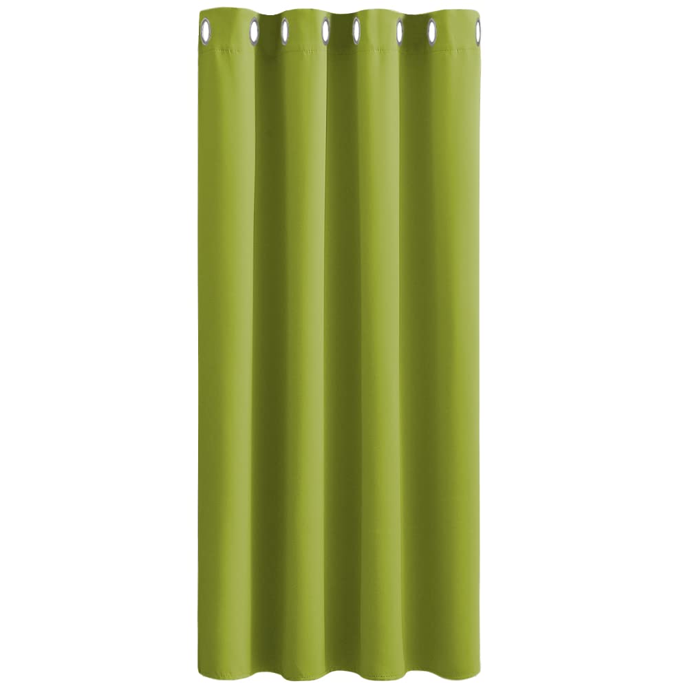 PONY DANCE Tende Cameretta Bambini - Tenda Oscurante da Interno Tende con Anelli Tende Termiche Isolanti per Interni Tenda Camera da Letto Tenda Verde 1 Pezzo L 140 x A 180 cm
