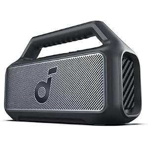 Soundcore Enceinte Bluetooth puissante Boom 2, Son de 80 W avec Caisson de Basse et BassUp 2.0, 24h, IPX7, USB-C, Bluetooth 5.3, Enceinte Portable, Le Camping, la Plage et Le Jardin