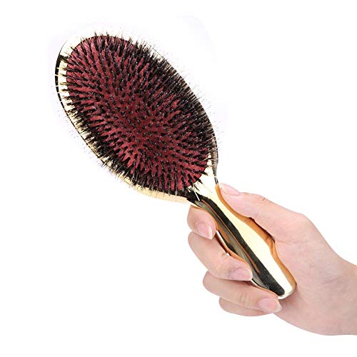 Jingyi Peigne à Cheveux en Poils, Conception Antistatique, 2 Couleurs Nylon Ovale Peigne de Massage à Cheveux en Poils Brosse à Cheveux Anti-Statique pour Cuir chevelu(Or)