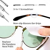 Glasses Cleaner Spray, Spectacle Cleaner with Glasses Wipes Cloth Anti Fog Spray for Camera Lens, Portable Spectacle Repair Kit with Screws, Safe for All Lens, Black - Image 7