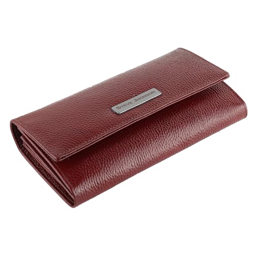 Image of Steve Jhonson Leather Wallet for Women - Mini Hand Purse with Card Holder - Women Stylish Clutch - Cute Mini Ladies Wallet for Daily Use - Fancy Ladies Purse with Slim Design (Maroon)